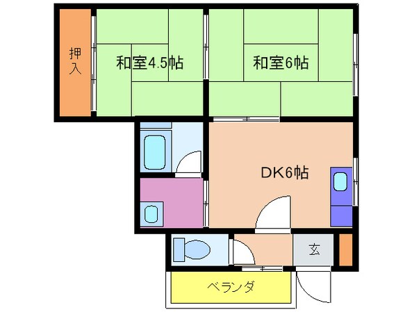 第2ﾏｰﾌﾞﾙﾊｲﾂの物件間取画像